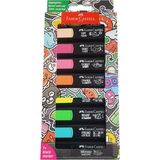 Faber-Castell Graffiti Textliner Fosforlu Kalem Seti 7+1 Siyah Markör