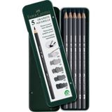 Faber-Castell Grafit Aquarelle Çizim Kalemi Metal Kutu 5'li