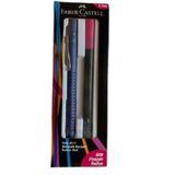 Faber Castell Grip 2011 0.7 mm Koyu Mavi Versatil Kalem + Pembe Grip Finepen