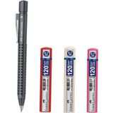 Faber-Castell Grip 2011 0.7 Versatil Kalem Kömür Grisi + 3 Adet 0.7 Min Uç