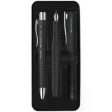 Faber-Castell Grip 2011 Hediye Seti Siyah Metal Kutu Dolma Kalem Ve Tükenmez Kalem