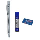Faber Castell Grip 2011 Okul Seti 0.7 mm Gümüş Kalem + Silgi + Kalem Ucu