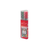 Faber-Castell GRIP Finepen 0,4 mm 10'lu Keçeli Kalem Seti Ergonomik Tasarım ile
