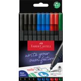 Faber-Castell Grip Finepen İnce Keçe Uçlu Kalem Seti, 10’lu, Ofis ve Günlük Kullanım, 0.4 mm Hassas Uç, Metal Destekli, Ergonomik Üçgen Gövde