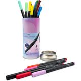 Faber-Castell Grip Finepen Ince Keçe Uçlu Kalem Seti, 15’, 0.4 Mm, Metal Destekli Uç, Ergonomik Gövde, Cetvel Şabl - Standart