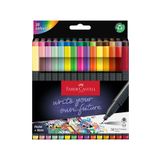 Faber Castell Grip Finepen İnce Keçe Uçlu Kalem Seti, 30’lu, Pastel ve Neon Renkler, 0.4 mm Hassas Uç, Üçgen Gövde