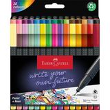 Faber-Castell Grip Keçeli Kalem Seti 30 Parça Pastel ve Neon Renk Seçenekleri ile