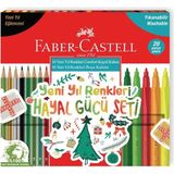 Faber-Castell Hayal Gücü Kuru Boya+Keçeli Kalem Seti Pastel 20 Renk (5178000107)