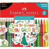 Faber-Castell Hayal Gücü Kuru Boya+Keçeli Kalem Seti Yeni Yıl 20 Renk (5178000108)