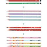 Faber-Castell HB-2B 12'li Kurşun Kalem Seti,Mercanlı, Şövalye,Başlık Kalemi,Sevimli Dostlar Temalı - Çok Renkli