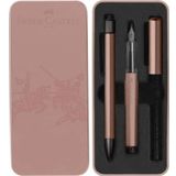 Faber Castell Hexo Dolmakalem-Tukenmez Kalem Metal Kutu Hediye Seti Bronz