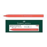 Faber-Castell İğne Uçlu Keçeli Kalem Seti, 10’lu, Kırmızı Renk, Havalandırmalı Kapak, Kağıt ve Karton Yüzeyler İçin Uygun