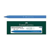 Faber-Castell İğne Uçlu Keçeli Kalem Seti, 10’lu, Mavi Renk, Havalandırmalı Kapak, Kağıt ve Karton Yüzeyler İçin Uygun