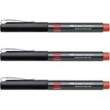 Faber-Castell İğne Uçlu Roller Kalem 0.5 mm Kırmızı 3'lü
