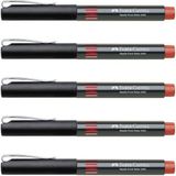Faber-Castell İğne Uçlu Roller Kalem 0.5 mm Kırmızı 5'li