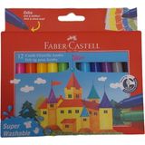 Faber-Castell Jumbo Keçeli Kalem 12'li Yıkanabilir - Canlı Renkler