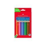 Faber-Castell Jumbo Kuru Boya Kalemi 12 Renk 1 Adet Kutulu Okul İçin 14 cm Uzunluk - --