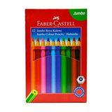 Faber Castell Jumbo Kuru Boya Kalemi 12li Çok Renkli