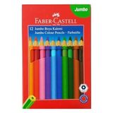 Faber Castell Jumbo Kuru Boya Kalemi Üçgen 12LI - 2 Adet - Çok Renkli