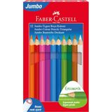 Faber-Castell Jumbo Üçgen Kuru Boya Kalemi 12 Renk Beyaz Ergonomik 5173 116616 Seti - Yok