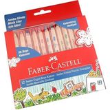 Faber-Castell Jumbo Üçgen Kuru Boya Kalemi 12 Renk Karton Kutu 1 Adet Ilk Boya Kalemim Kalemtıraş Hediyeli - Renkli - Standart