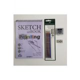 Faber Castell Karakalem Eskiz Cizim Seti - Dereceli Kalemler Ve Hamur Silgi Eskiz Defteri Sketchbook