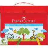 Faber-Castell Karton Çantalı 24'lü Pastel Boya Seti – Canlı ve Örtücü Renkler, 11.5 mm Çap, 74 mm Uzunluk