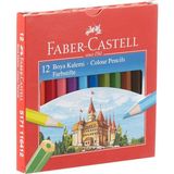 Faber-Castell Karton Kutu Boya Kalemi, 12 Renk, Yarım Boy, Parlak ve Canlı Renkler, Örtücü Etki, Uç Kırılmasına Karşı Dayanıklılığı Artıran Özel Yapıştırma Sistemi - 41 Delft Blue