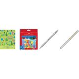 Faber-Castell Karton Kutu Sulu Boya Kalemi, 24 Renk, Suda Çö... +3 Parça Fırsat Seti