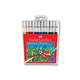 Faber-Castell Keçeli Kalem 12 Renk, Parlak Renkler, Su Bazlı Yıkanabilir Mürekkep, Çocuklar İçin Güvenli