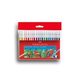 Faber Castell Keçeli Kalem 20 Renk, Dayanıklı ve Parlak Renkler, Çocuklar İçin Güvenli, Su Bazlı Mürekkep