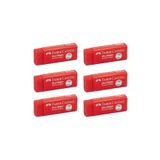Faber Castell Kırmızı Slgi Orta Boy 6 Adet Faber Silgi Dust Kırmızı Orta Boy Kırmızı Okul Silgisi