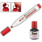 Faber Castell Kırmızı Yazı Tahta Kalemi Doldurulabilir w-20 1 Adet Ve Mürekkep 30 cc 1 Adet