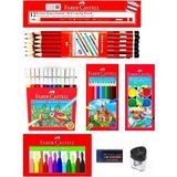 Faber Castell Kırtasiye ve Oyuncak Dünyası Mercanlı Kurşun Kalem Kırmızı Kalem ve 12 Li Kuru Sulu
