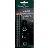 Faber-Castell Kol Seti Siyah - 3 x Grip 2001 B Kalem, 1 x Kol mini silgi, 1 x Kol ikili bileme kutusu