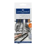 Faber-Castell Kömür Sketch Seti, 7 Parça, Kara Kalem Çizim ve Eskiz Için, Yüksek Kalite, Silgi ve Karıştırma Kalemi Dahil - 41 Delft Blue