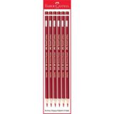 Faber-Castell Kopya Kalemi 6 Adet Kırmızı Kurşun Kalem HB Uçlu Ahşap Malzeme ile Sanatsal Kullanım İçin