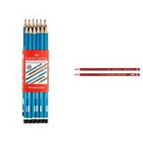 Faber-Castell Köşeli Kurşun Kalem ve Kırmızı Kopya Kalem Seti (12'li + 12'li)