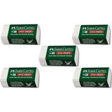 Faber-Castell Küçük Boy Beyaz Silgi 5'li PVC Free Ergonomik Tutuş ile Kurşun Kalem İzlerini Silme