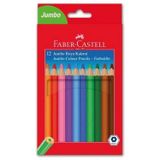 Faber Castell Kuru Boya Jumbo Tam Boy 12 Renk 1 Paket Karton Kutu Jumbo Kuru Boya Kalemi 12 Li Canlı Renkler Boya Kalemleri