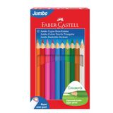 Faber-Castell Kuru Boya Kalemi Jumbo Tam Boy Üçgen Beyaz 12 Renk 5173 116616