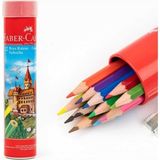 Faber-Castell Kuru Boya Kalemi Red Line Metal Tüp Kutu Tam Boy 12 Renk Kalemtraş Hediyeli 5173 11651 - Çok Renkli