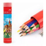 Faber-Castell Kuru Boya Kalemi Red Line Metal Tüp Kutu Tam Boy 12 Renk Kalemtraş Hediyeli 5173 116512