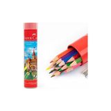 Faber-Castell Kuru Boya Kalemi Red Line Metal Tüp Kutu Tam Boy 12 Renk Kalemtraş Hediyeli 5173 11651