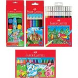 Faber-Castell L Öğrenci Boyama Seti 12 Parça Renkli Kalemler ve Sulu Boya ile Eğlenceli Sanat