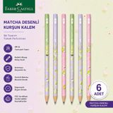 Faber-castell Matcha Desenli Kurşun Kalem 6 Adet 2b Yuvarlak Gövde Yeşil