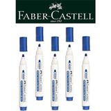Faber-Castell Mavi Doldurulabilir Beyaz Tahta Kalemi 5'li Set Ölçülerle Kullanıma Uygun