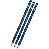 Faber-Castell Mavi Kalem Kopya 3 Adet Faber Mavi Kurşun Kalem Başlık Kalemi 3 Adet - Standart