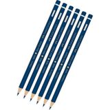 Faber Castell Mavi Kalem Kopya 6 Adet Faber Mavi Kurşun Kalem Başlık Kalemi 6 Adet