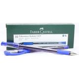 Faber-Castell Mavi Renkli 1425 Tükenmez Kalem 0.7 mm İğne Uçlu 10'lu Set